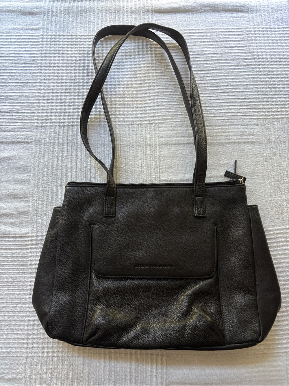 Stone Mountain Accessories Black Pebbled Leather Tote